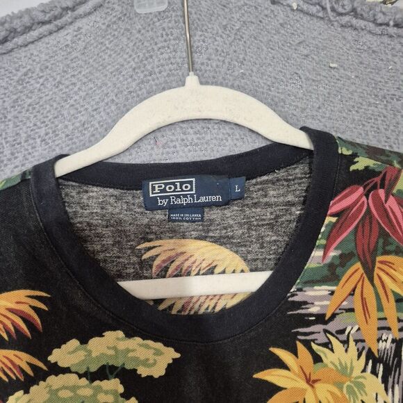 Y2K Polo Ralph Lauren Men's Cotton Tropical Fullprint Short Sleeve T-Shirt Large - Picture 5 of 7